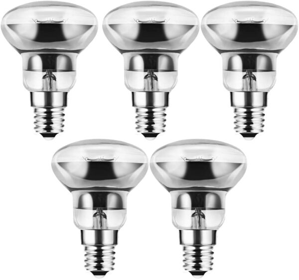 5x R39 E14 30W Lava Lamp Bulbs 240V, Small Edison Screw SES Reflector Halogen Bulbs - Warm White