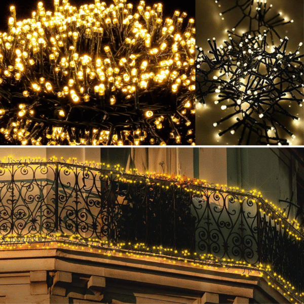 288 LED Chaser Cluster Lights - Christmas Xmas Lights - Main Powered - Warm White