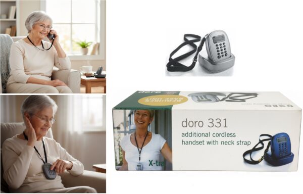 Doro 331 Additional Cordless Handset with Neck Strap GAP Compatible Requires Base Unit